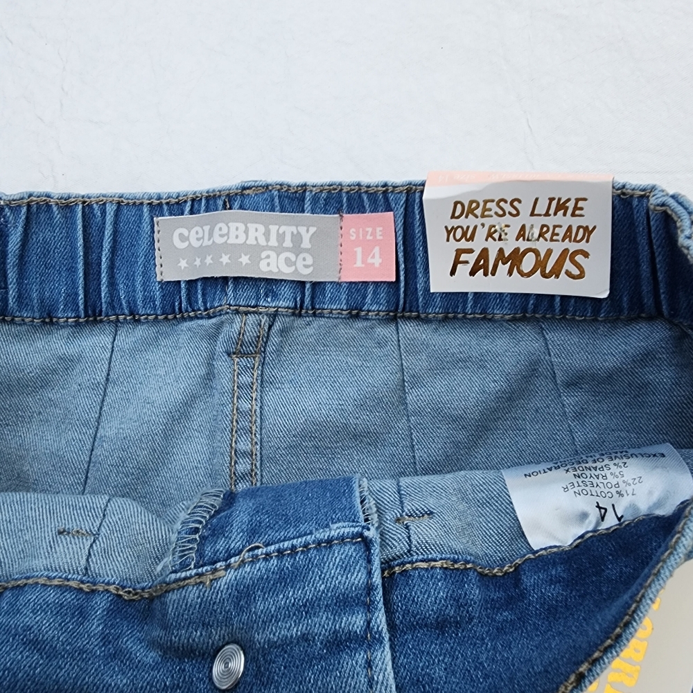 SOLD - Celebrity Ace Denim Mid-rise Mini Skirt for Girls Size 14 - Picture 3 of 6